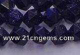 CGS457 15.5 inches 8mm faceted nuggets goldstone beads wholesale