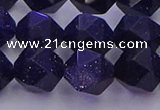 CGS458 15.5 inches 10mm faceted nuggets goldstone beads wholesale