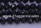 CGS461 15.5 inches 6mm faceted nuggets green goldstone beads