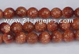 CGS470 15.5 inches 4mm faceted round goldstone beads wholesale