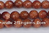 CGS471 15.5 inches 6mm faceted round goldstone beads wholesale