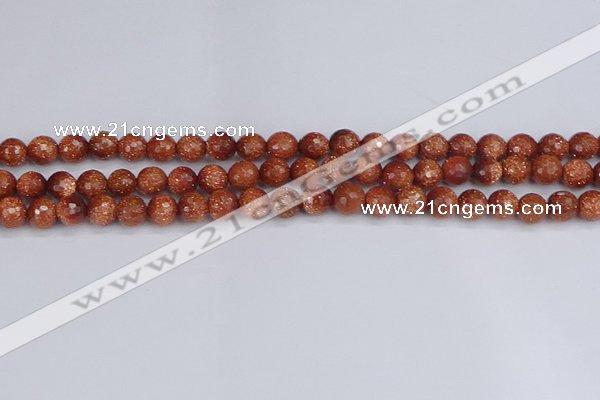 CGS471 15.5 inches 6mm faceted round goldstone beads wholesale