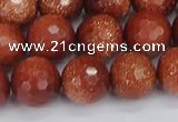 CGS474 15.5 inches 12mm faceted round goldstone beads wholesale