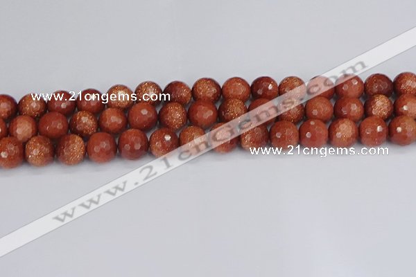 CGS474 15.5 inches 12mm faceted round goldstone beads wholesale