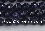 CGS479 15.5 inches 6mm faceted round blue goldstone beads