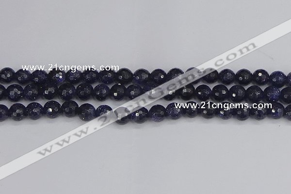 CGS480 15.5 inches 8mm faceted round blue goldstone beads