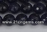 CGS481 15.5 inches 10mm faceted round blue goldstone beads