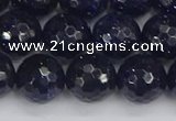 CGS482 15.5 inches 12mm faceted round blue goldstone beads