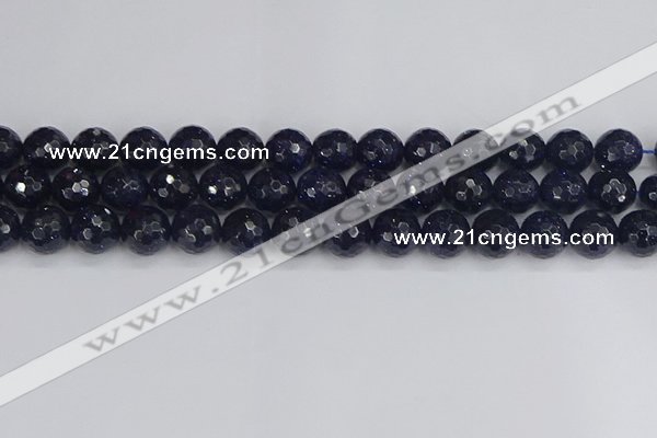 CGS482 15.5 inches 12mm faceted round blue goldstone beads