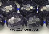 CGS496 15 inches 8mm faceted round blue goldstone beads