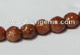 CGS58 15.5 inches 8mm faceted round goldstone beads wholesale