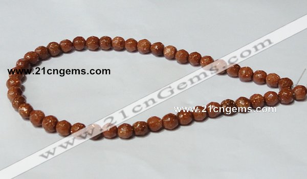 CGS58 15.5 inches 8mm faceted round goldstone beads wholesale