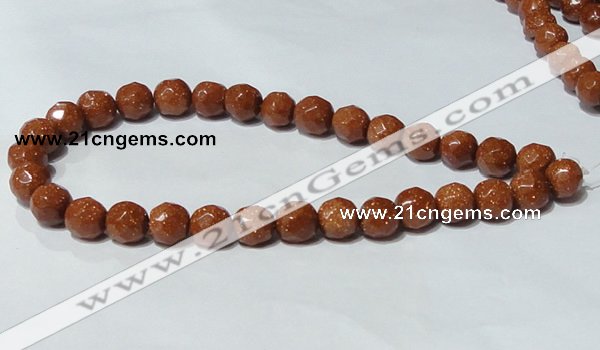 CGS60 15.5 inches 12mm faceted round goldstone beads wholesale