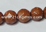 CGS61 15.5 inches 14mm faceted round goldstone beads wholesale