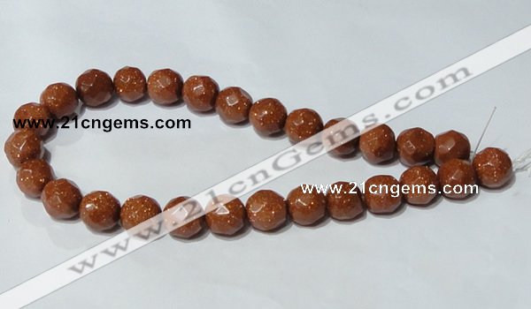 CGS61 15.5 inches 14mm faceted round goldstone beads wholesale