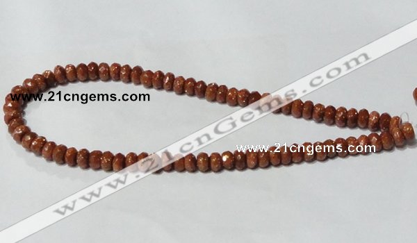 CGS67 15.5 inches 5*8mm faceted rondelle goldstone beads wholesale