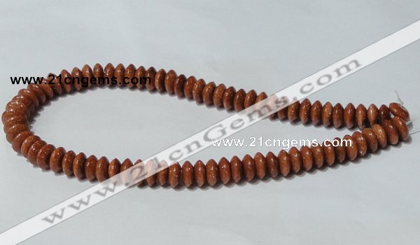 CGS68 15.5 inches 5*10mm roundel goldstone beads wholesale