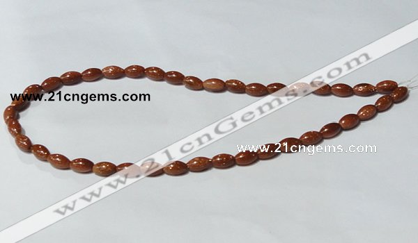 CGS69 15.5 inches 6*10mm rice goldstone beads wholesale