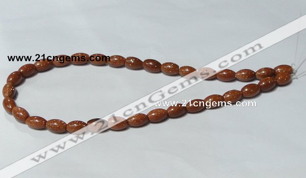 CGS70 15.5 inches 8*12mm rice goldstone beads wholesale