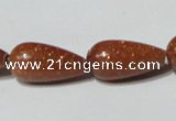 CGS72 15.5 inches 10*20mm teardrop goldstone beads wholesale