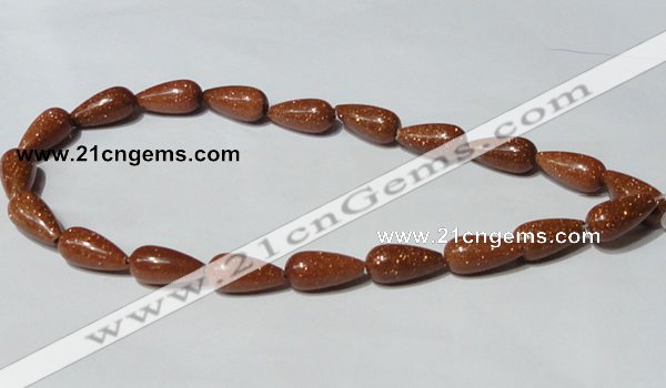 CGS72 15.5 inches 10*20mm teardrop goldstone beads wholesale