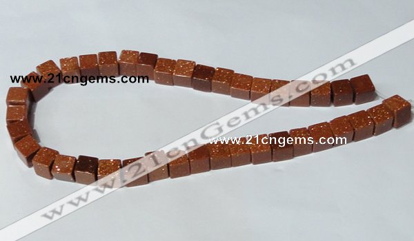 CGS73 15.5 inches 10*10mm cube goldstone beads wholesale