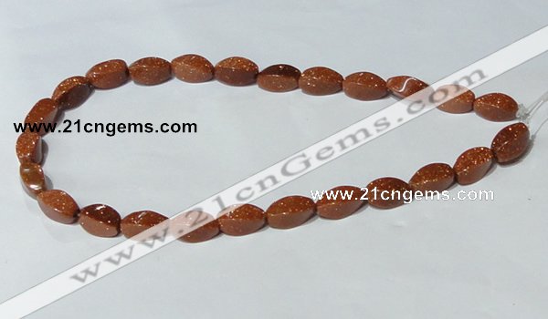 CGS74 15.5 inches 8*16mm twisted rice goldstone beads wholesale