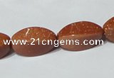 CGS75 15.5 inches 10*20mm twisted rice goldstone beads wholesale