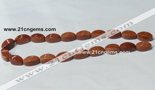 CGS75 15.5 inches 10*20mm twisted rice goldstone beads wholesale