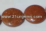 CGS77 15.5 inches 25mm coin goldstone beads wholesale