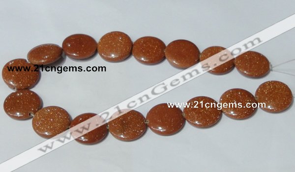 CGS77 15.5 inches 25mm coin goldstone beads wholesale