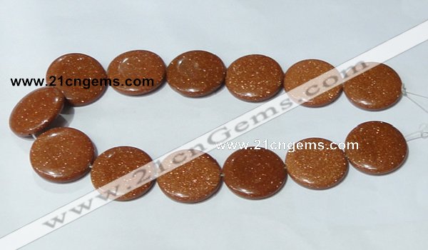 CGS78 15.5 inches 30mm coin goldstone beads wholesale