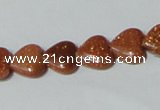 CGS81 15.5 inches 10*10mm heart goldstone beads wholesale