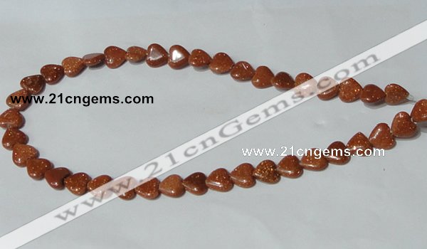 CGS81 15.5 inches 10*10mm heart goldstone beads wholesale