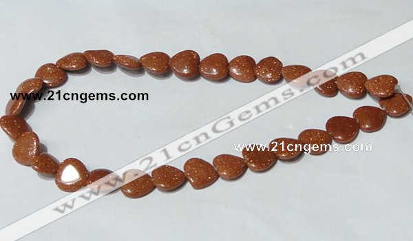 CGS83 15.5 inches 14*14mm heart goldstone beads wholesale