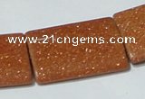 CGS85 15.5 inches 25*35mm rectangle goldstone beads wholesale