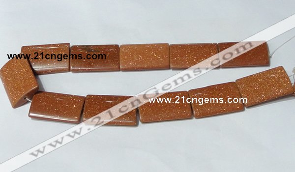 CGS85 15.5 inches 25*35mm rectangle goldstone beads wholesale