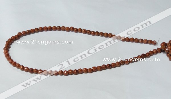 CGS88 15.5 inches 4mm faceted round goldstone beads wholesale