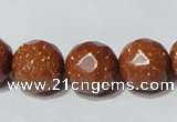 CGS89 15.5 inches 16mm faceted round goldstone beads wholesale