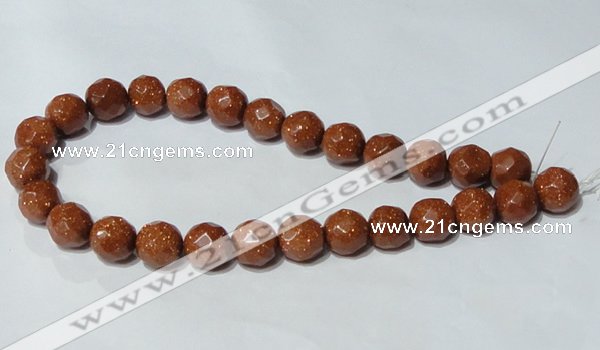 CGS90 15.5 inches 18mm faceted round goldstone beads wholesale