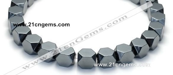 CHE05 14 inches 10*10mm faceted cube hematite beads Wholesale