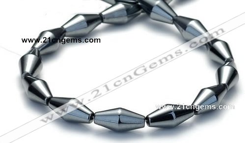 CHE07 16 inches 8*16mm bicone shape hematite beads Wholesale