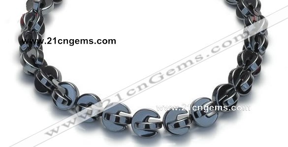 CHE10 16 inches 11mm curved moon shape hematite beads Wholesale