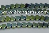 CHE1002 15.5 inches 6*6mm heart plated hematite beads wholesale