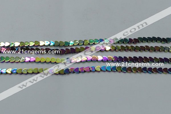 CHE1003 15.5 inches 6*6mm heart plated hematite beads wholesale