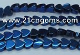 CHE1004 15.5 inches 6*6mm heart plated hematite beads wholesale