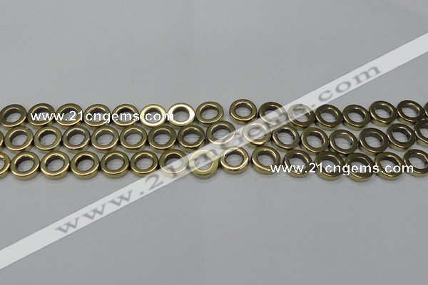 CHE1017 15.5 inches 12mm donut plated hematite beads wholesale