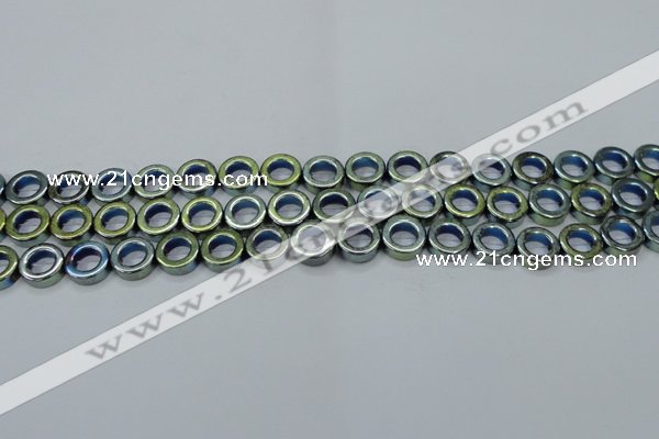 CHE1018 15.5 inches 12mm donut plated hematite beads wholesale