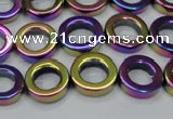 CHE1019 15.5 inches 12mm donut plated hematite beads wholesale