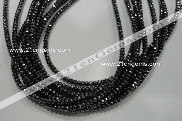 CHE102 15.5 inches 3*4mm faceted rondelle hematite beads wholesale